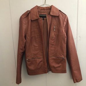 Bernardo Brown Faux Leather Jacket | Small